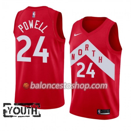 Camiseta Niños NBA Toronto Raptors Norman Powell 24 2018-19 Nike Rojo Swingman